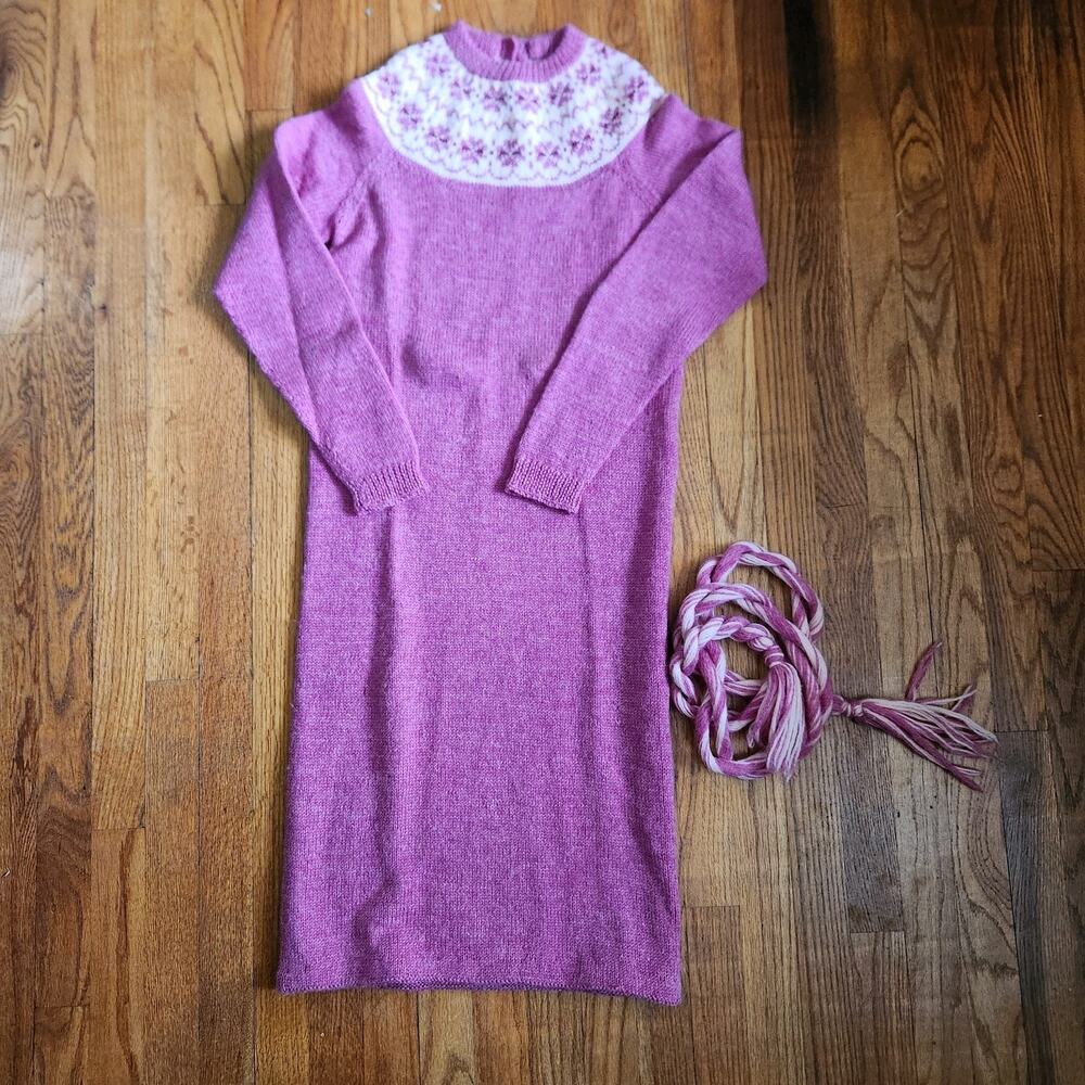 Handmade Knit Fair Isle Sweater Dress